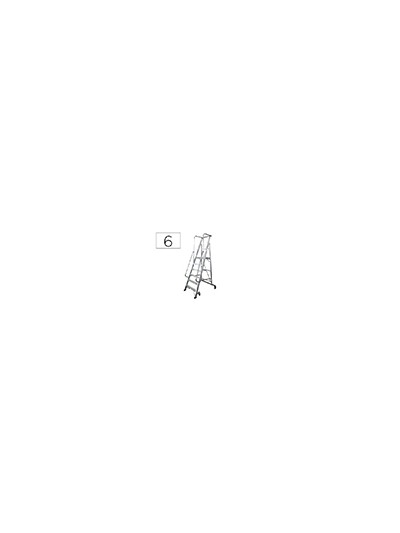 Escalera movil ktl de aluminio con plataforma y guardacuerpos plegable 6 peldaños serie 2xl-s