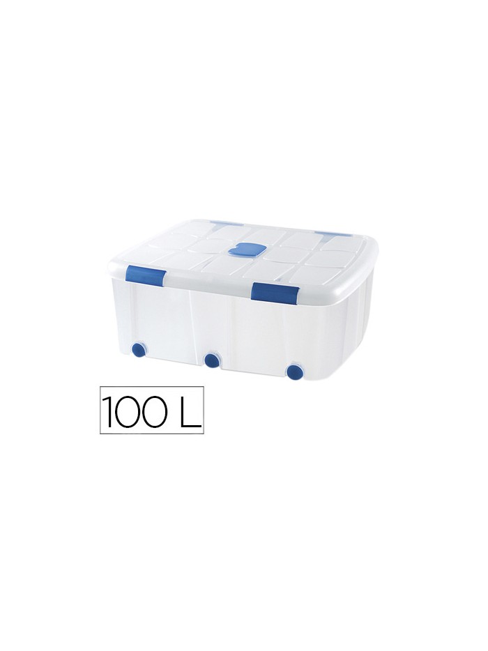 Contenedor plastico plasticforte 100 litros n 15 transparente con tapa 330x800x600 mm Contenedor plastico plasticforte 100 litros n 15 transparente con tapa 330x800x600 mm