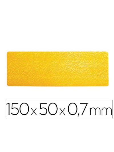 Simbolo adhesivo durable pvc forma de linea para delimitacion suelo amarillo 150x50x0,7 mm pack de 10
