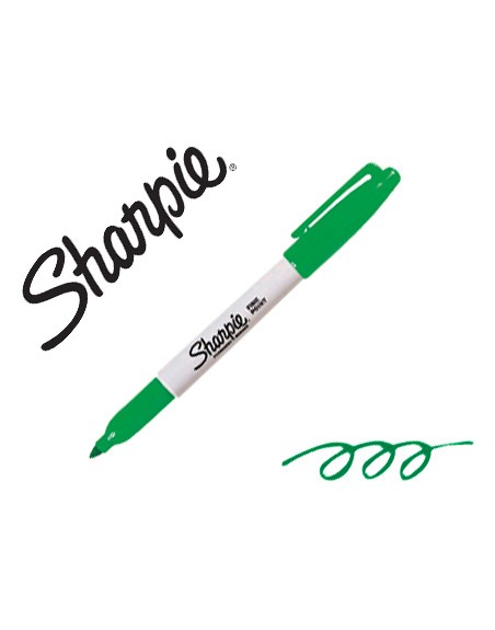 Rotulador sharpie permanente punta fina verde