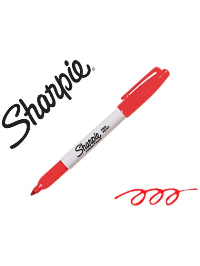 Rotulador sharpie permanente punta fina rojo