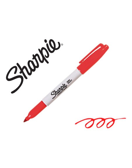 Rotulador sharpie permanente punta fina rojo