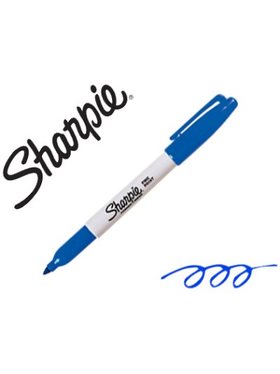 Rotulador sharpie permanente punta fina azul