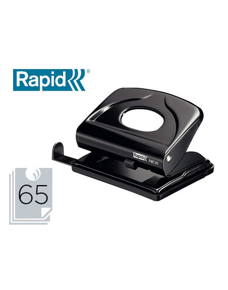 Taladrador rapid fmc20 metalico color negro capacidad 20 hojas