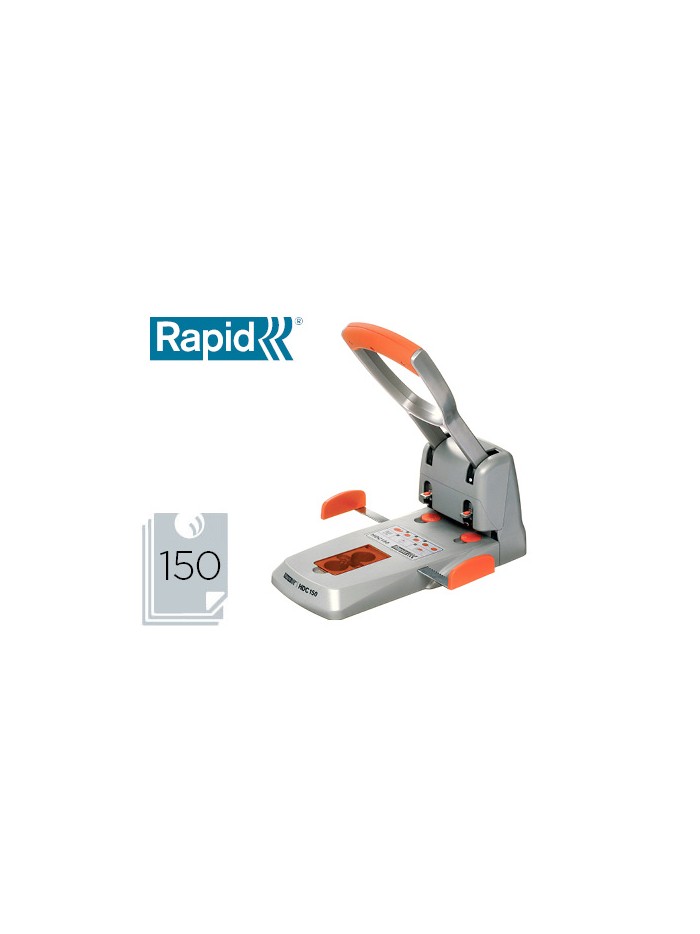 Taladrador rapid hdc150 supreme metalico/abs plata/naranja capacidad 150 hojas Taladrador rapid hdc150 supreme metalico/abs plata/naranja capacidad 150 hojas