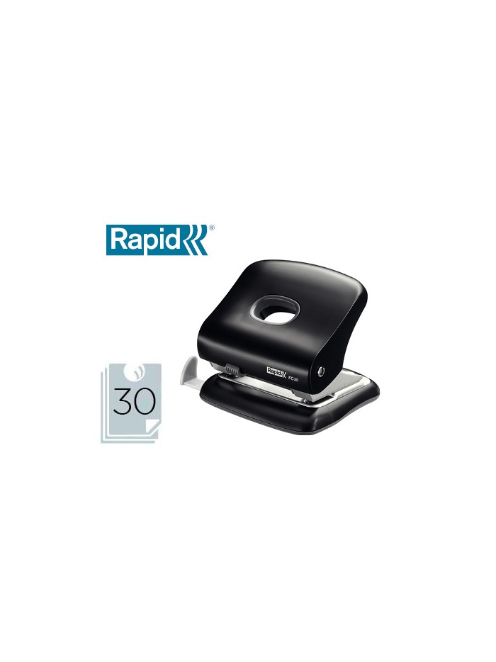 Taladrador rapid fc30 plastico color negro capacidad 30 hojas Taladrador rapid fc30 plastico color negro capacidad 30 hojas
