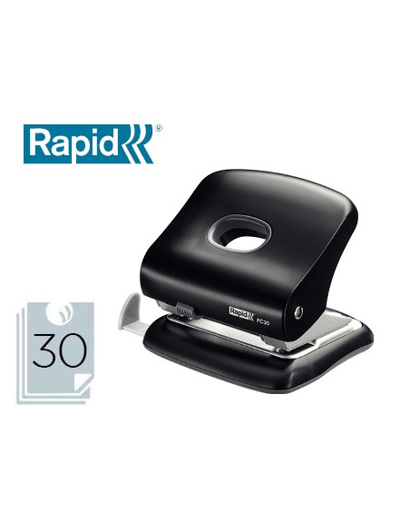 Taladrador rapid fc30 plastico color negro capacidad 30 hojas