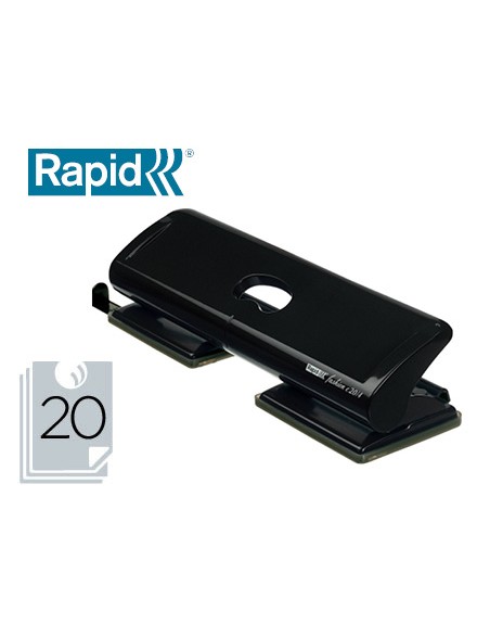 Taladrador rapid fashion fc20/4 metalico color negro 4 taladros capacidad 20 hojas