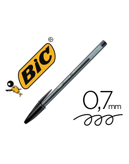 Boligrafo bic cristal ultrafine punta forma aguja 0,7 mm negro