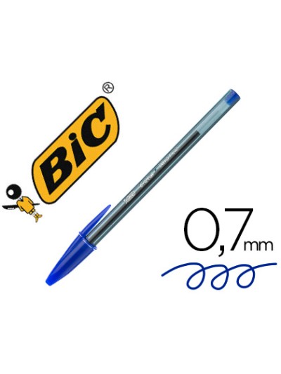 Boligrafo bic cristal ultrafine punta forma aguja 0,7 mm azul