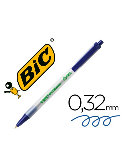 Boligrafo bic ecolutions clic stic azul