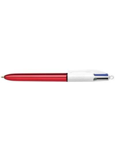 Boligrafo bic cuatro colores shine rojo punta de 1 mm