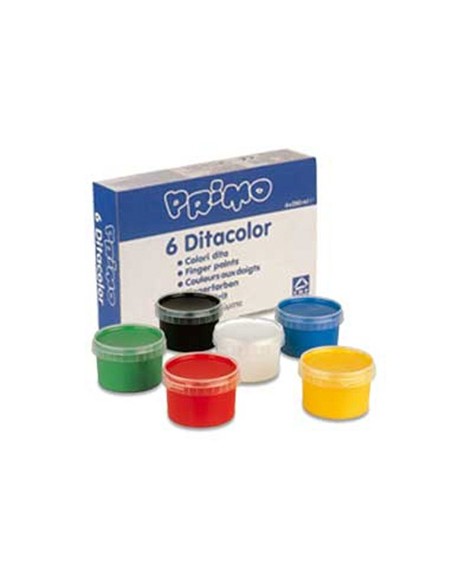 Pintura de dedos primo 250 g caja de 6 unidades colores surtidos