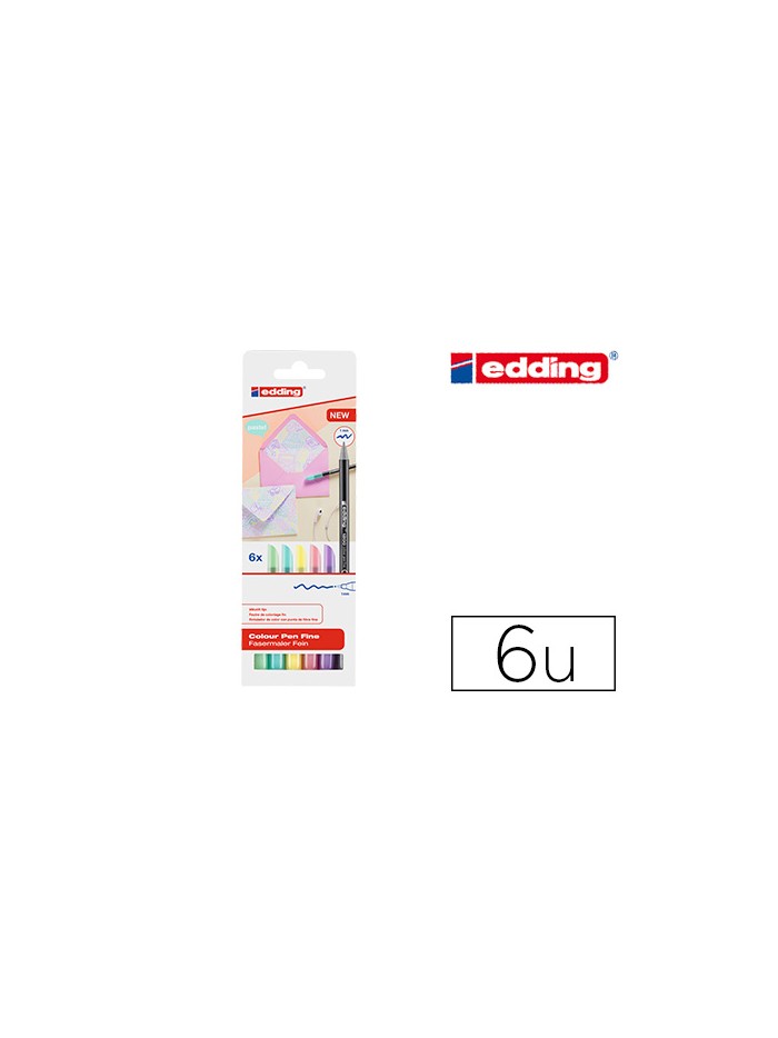 Rotulador edding punta fibra 1200 pastel punta redonda 1 mm estuche de 6 unidades colores surtidos Rotulador edding punta fibra 1200 pastel punta redonda 1 mm estuche de 6 unidades colores surtidos