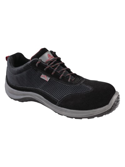 Zapatos de seguridad deltaplus asti piel de serraje afelpado suela de composite negro talla 43