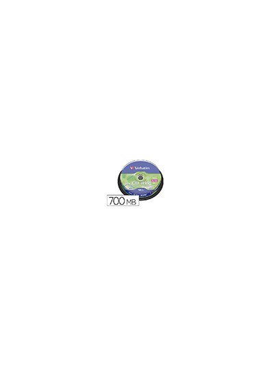 Cd-rw verbatim serl capacidad 700mb velocidad 12x 80 min tarrina de 10 unidades