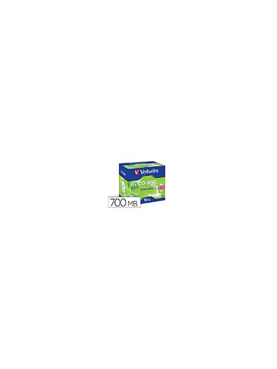 Cd-rw verbatim serl capacidad 700mb velocidad 12x 80 min pack de 10 unidades