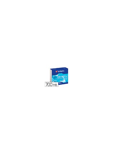 Cd-rom verbatim extra proteccion capacidad 700mb velocidad 52x 80 min pack de 10 unidades caja slim