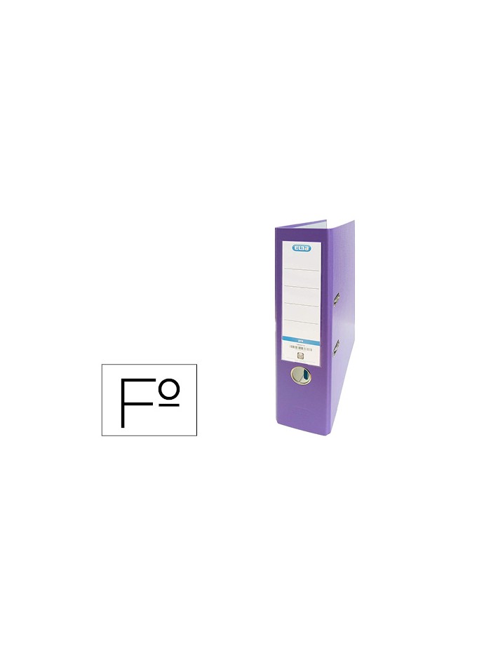 Archivador de palanca elba carton forrado pvc con rado top folio lomo 80 mm violeta Archivador de palanca elba carton forrado pvc con rado top folio lomo 80 mm violeta