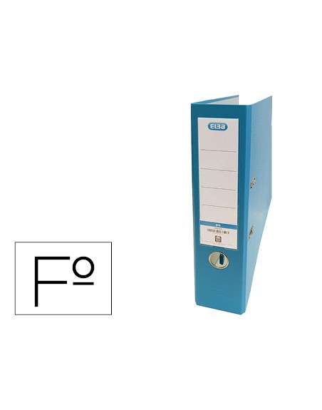 Archivador de palanca elba carton forrado pvc con rado top folio lomo 80 mm turquesa