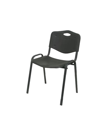 Silla apilable pyc estructura metal asiento respaldo pvc ergonomica 810x480mmx420 mm color negro