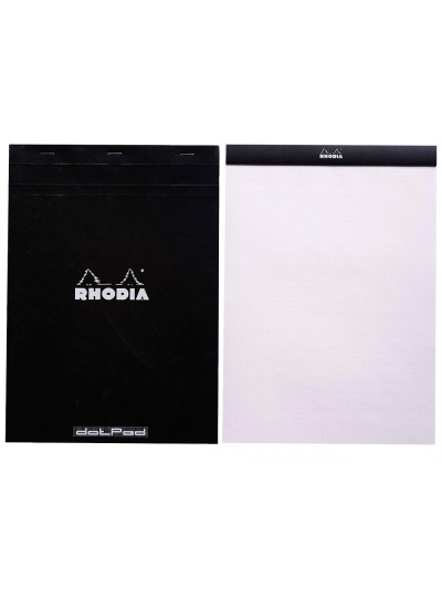 Bloc nota rhodia black dot pad din a4 80 hojas 80 g/m2 liso con puntos negros 5 mm perforado
