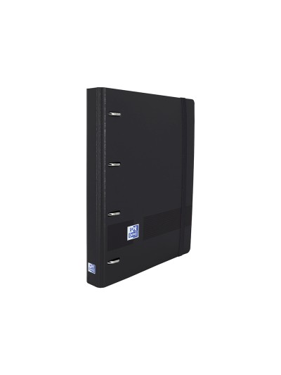 Carpeta con recambio oxford classic europeanbinder din a4+4 anillas 35 mm recambio 100 hcuadro 5 mm color negro