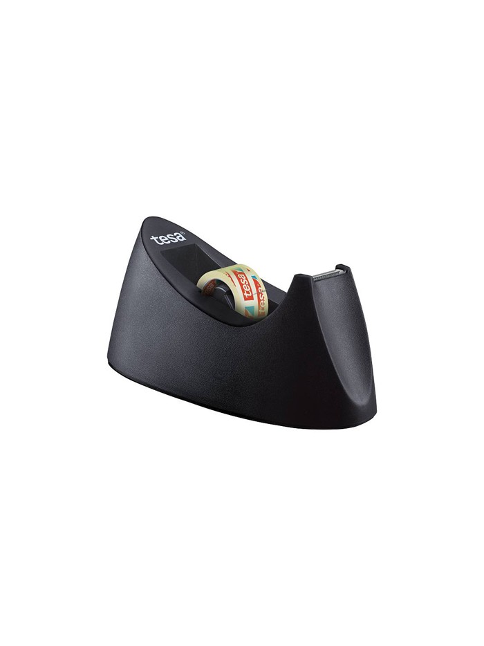 Portarrollo sobremesa tesa plastico easy cut curve negro para cinta de 33 mt x19 mm + 1 cinta tesafilm transparente Portarrollo sobremesa tesa plastico easy cut curve negro para cinta de 33 mt x19 mm + 1 cinta tesafilm transparente