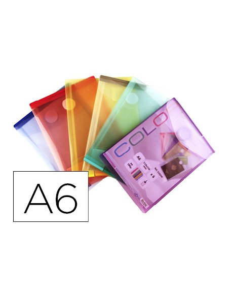 Carpeta tarifold dossier broche din a6 vertical polipropileno 200 mc velcro expositor 60 uds surtidas