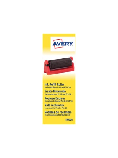 Rodillo entintador avery para etiquetadora pl1/8 y pl2/18 color negro caja de 5 unidades