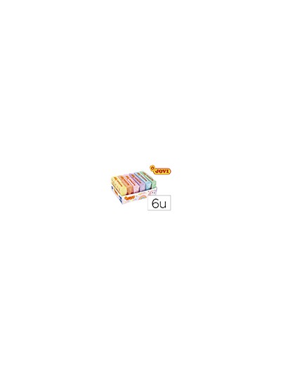 Plastilina jovi 70 tamaño pequeño caja de 6 unidades colores pastel surtidos 50g