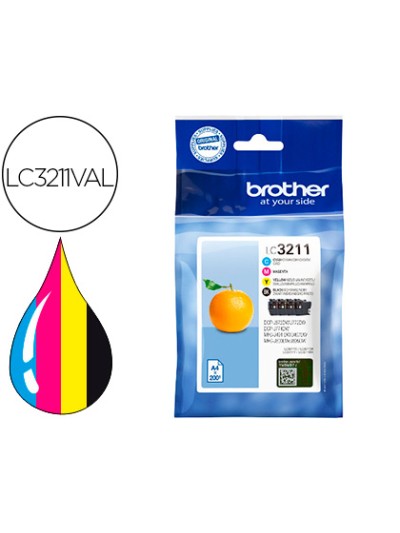 Ink-jet brother lc3211 dcp-j572 / dcp-j772 / dcp-j774 / mfc-j890 / mfc-j895 paquete 4 amarillo