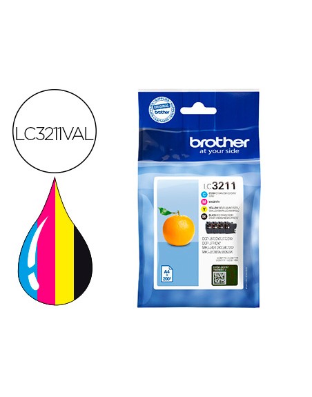 Ink-jet brother lc3211 dcp-j572 / dcp-j772 / dcp-j774 / mfc-j890 / mfc-j895 paquete 4 amarillo