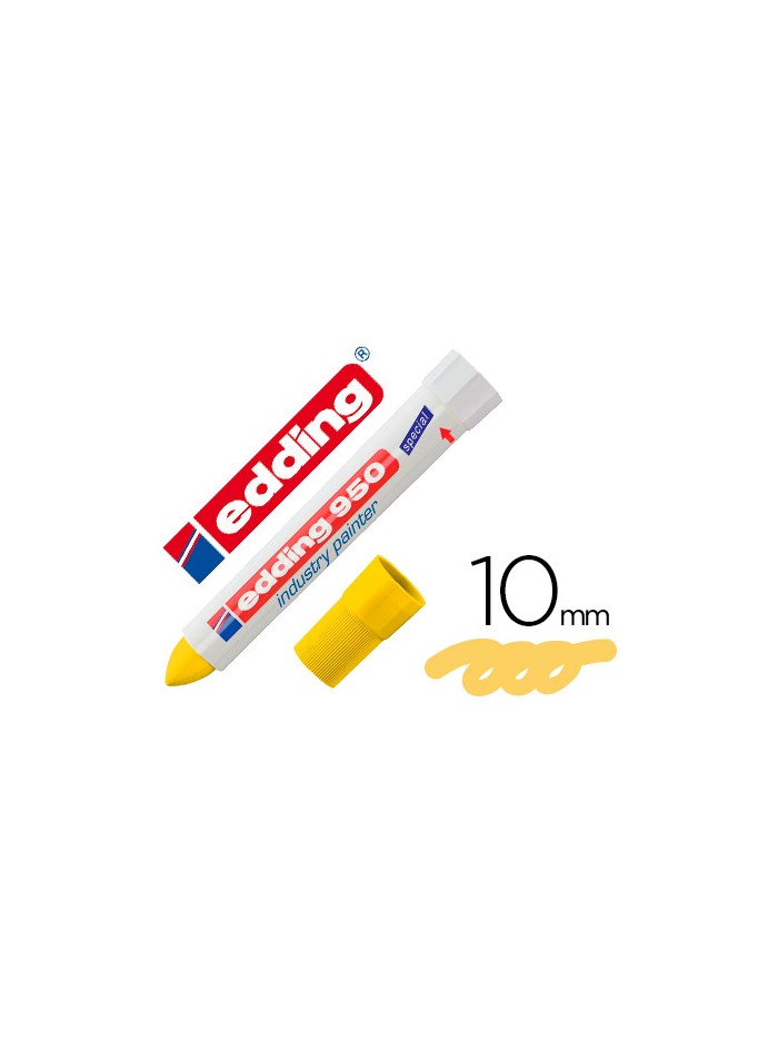 Marcador edding permanente 950 pasta opaca amarilla punta redonda 10 mm para superficies oxidadas o Marcador edding permanente 950 pasta opaca amarilla punta redonda 10 mm para superficies oxidadas o
