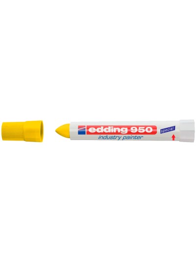 Marcador edding permanente 950 pasta opaca amarilla punta redonda 10 mm para superficies oxidadas o