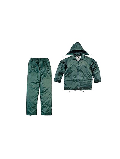 Conjunto de lluvia deltaplus 400 poliester/pvc verde talla xl