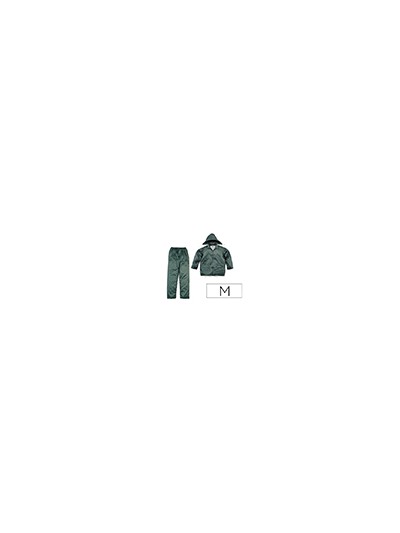 Conjunto de lluvia deltaplus 400 poliester/pvc verde talla m