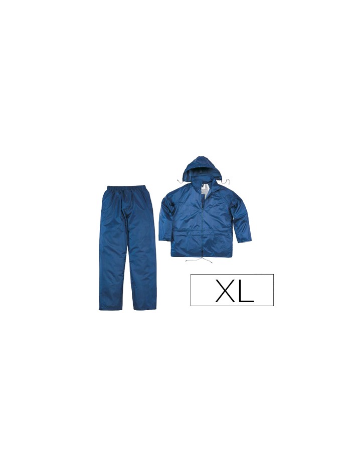 Conjunto de lluvia deltaplus 400 poliester/pvc azul marino talla xl Conjunto de lluvia deltaplus 400 poliester/pvc azul marino talla xl