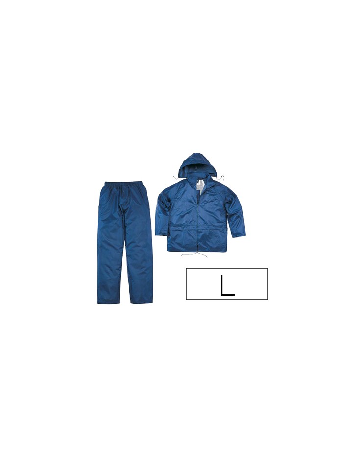 Conjunto de lluvia deltaplus 400 poliester/pvc azul marino talla l Conjunto de lluvia deltaplus 400 poliester/pvc azul marino talla l