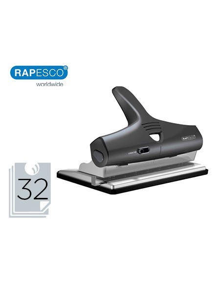 Taladrador rapesco alu 95 negro ajustable 2,3 y 4 taladros capacidad 32 hojas
