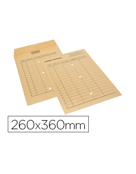 Sobre sam bolsa kraft natural 120 gr cierre multiadhesivo 260x360 mm correo interno 3 taladros impreso 2 caras caja