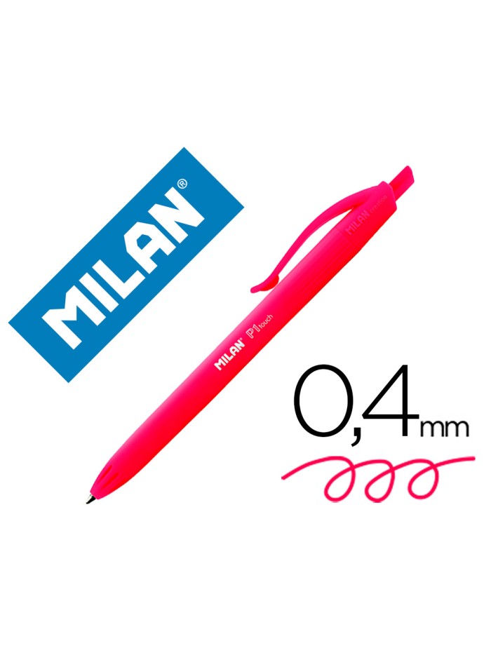 Boligrafo milan p1 retractil 1 mm touch rojo Boligrafo milan p1 retractil 1 mm touch rojo