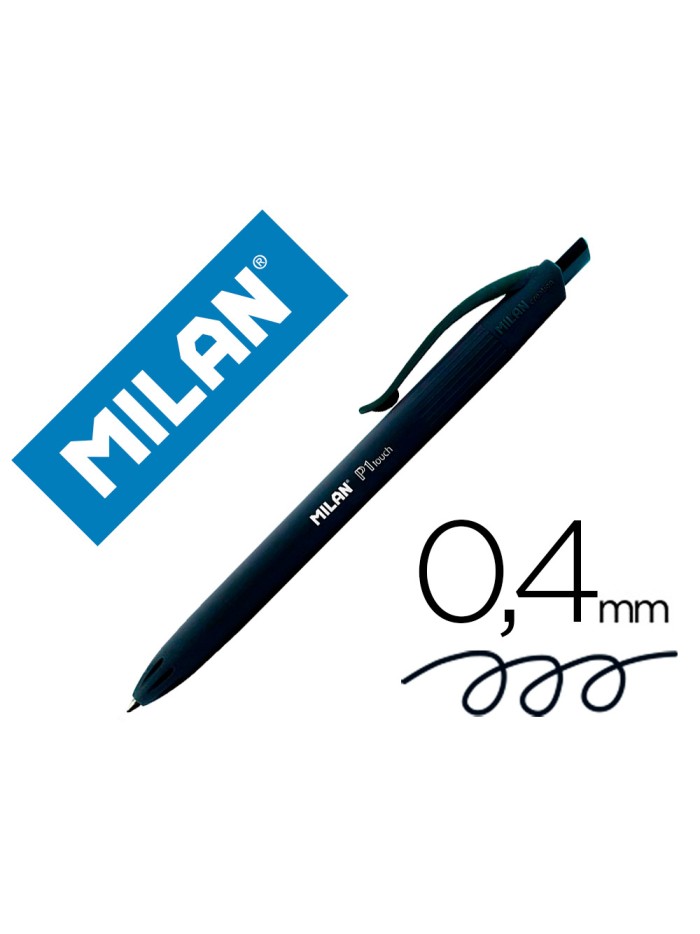 Boligrafo milan p1 retractil 1 mm touch negro Boligrafo milan p1 retractil 1 mm touch negro