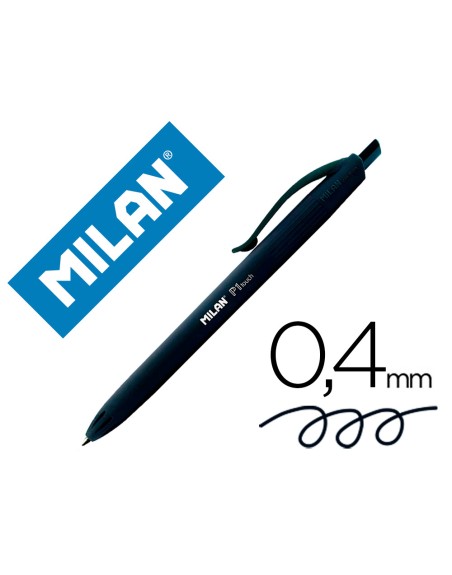 Boligrafo milan p1 retractil 1 mm touch negro