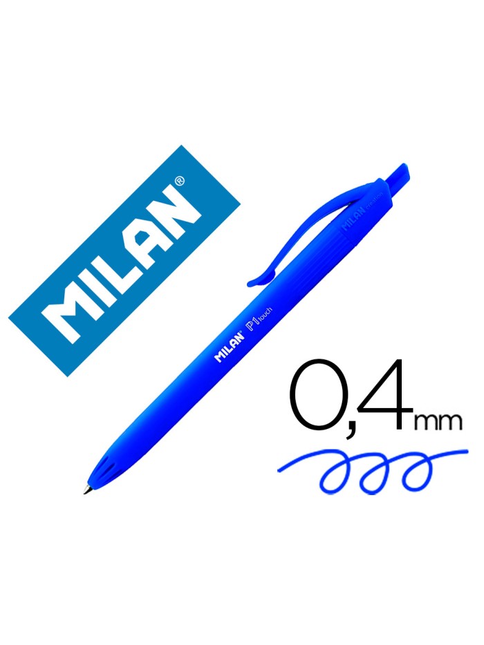 Boligrafo milan p1 retractil 1 mm touch azul Boligrafo milan p1 retractil 1 mm touch azul