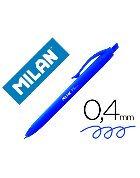 Boligrafo milan p1 retractil 1 mm touch azul