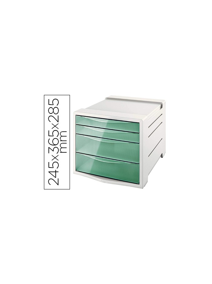 Fichero cajones de sobremesa esselte colour ice plastico 4 cajones color verde 245x365x285 mm Fichero cajones de sobremesa esselte colour ice plastico 4 cajones color verde 245x365x285 mm
