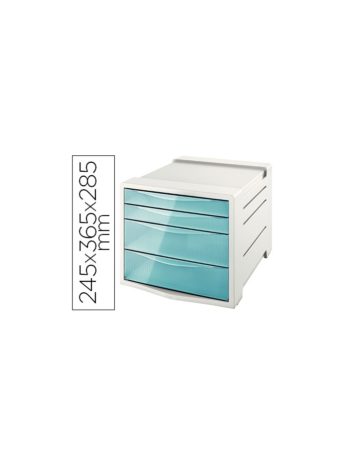 Fichero cajones de sobremesa esselte colour ice plastico 4 cajones color azul 245x365x285 mm Fichero cajones de sobremesa esselte colour ice plastico 4 cajones color azul 245x365x285 mm
