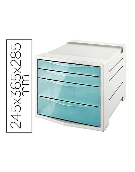 Fichero cajones de sobremesa esselte colour ice plastico 4 cajones color azul 245x365x285 mm