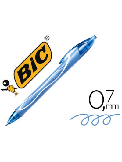 Boligrafo bic gelocity quick dry retractil tinta gel turquesa punta de 0,7 mm